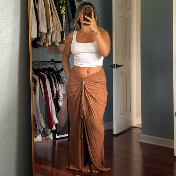 JLux Label Linen Slit Skirt - Picture 2 of 6